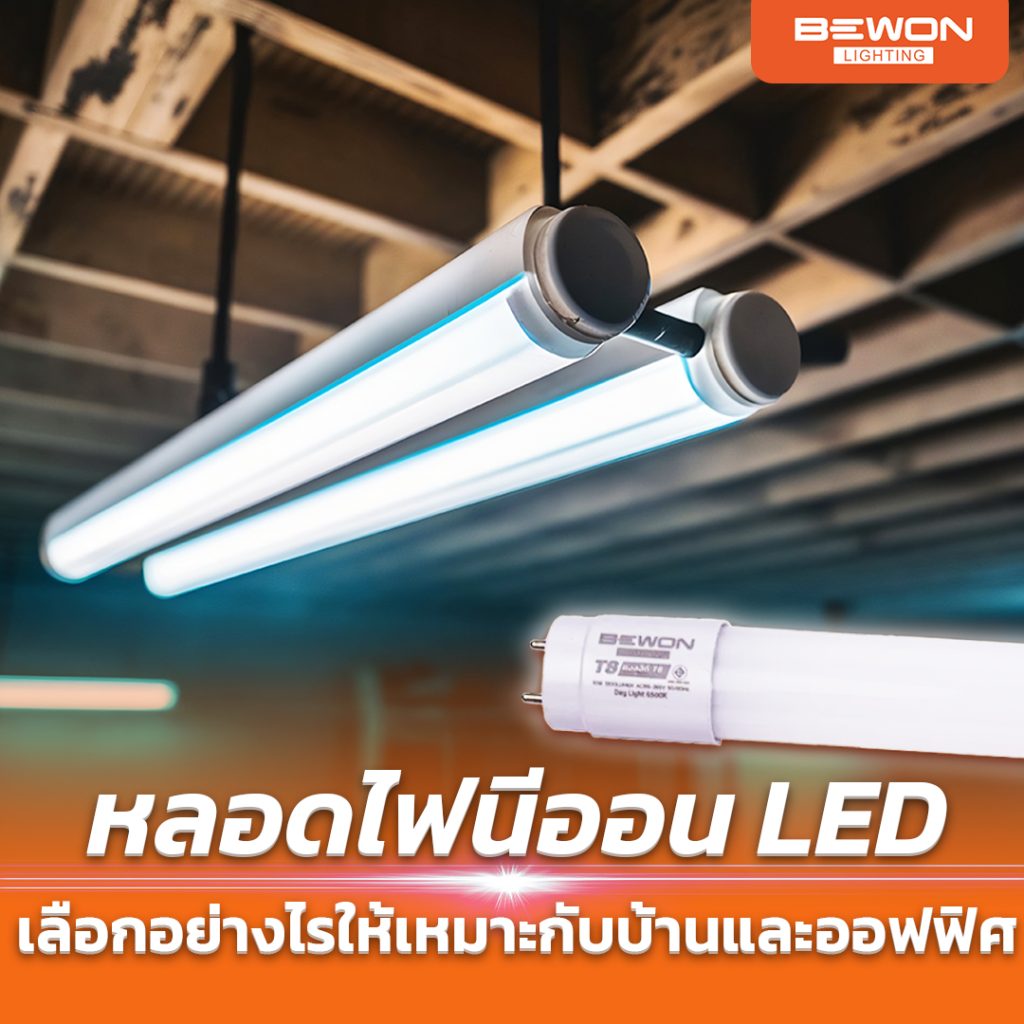 หลอดไฟนีออน LED เลือกอย่างไรให้เหมาะกับบ้านและออฟฟิศ